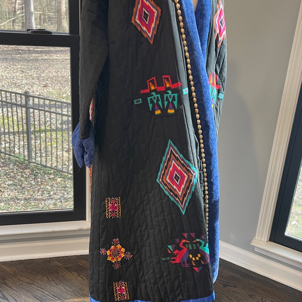 OS Boho Quilted Embroidered Coat - Picture 10 of 13